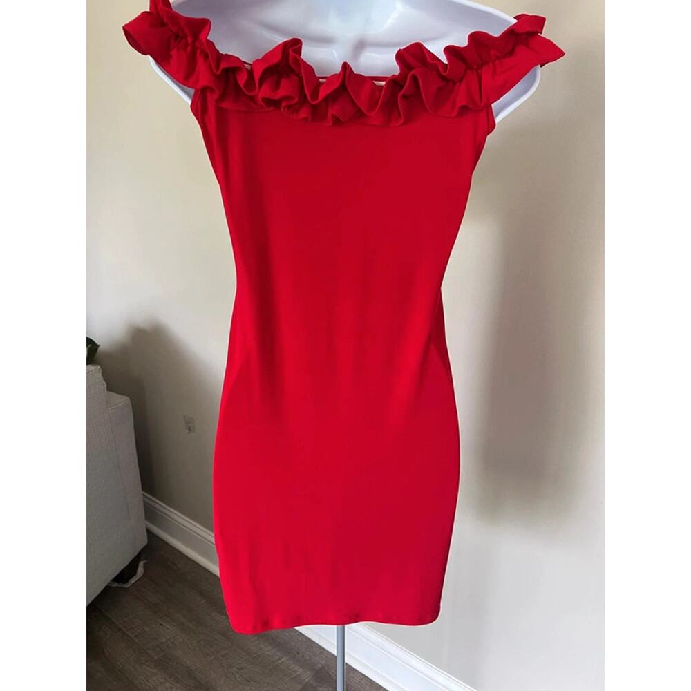 Motel Rocks Red Ruffle Mini Dress Size Medium - Picture 2 of 7